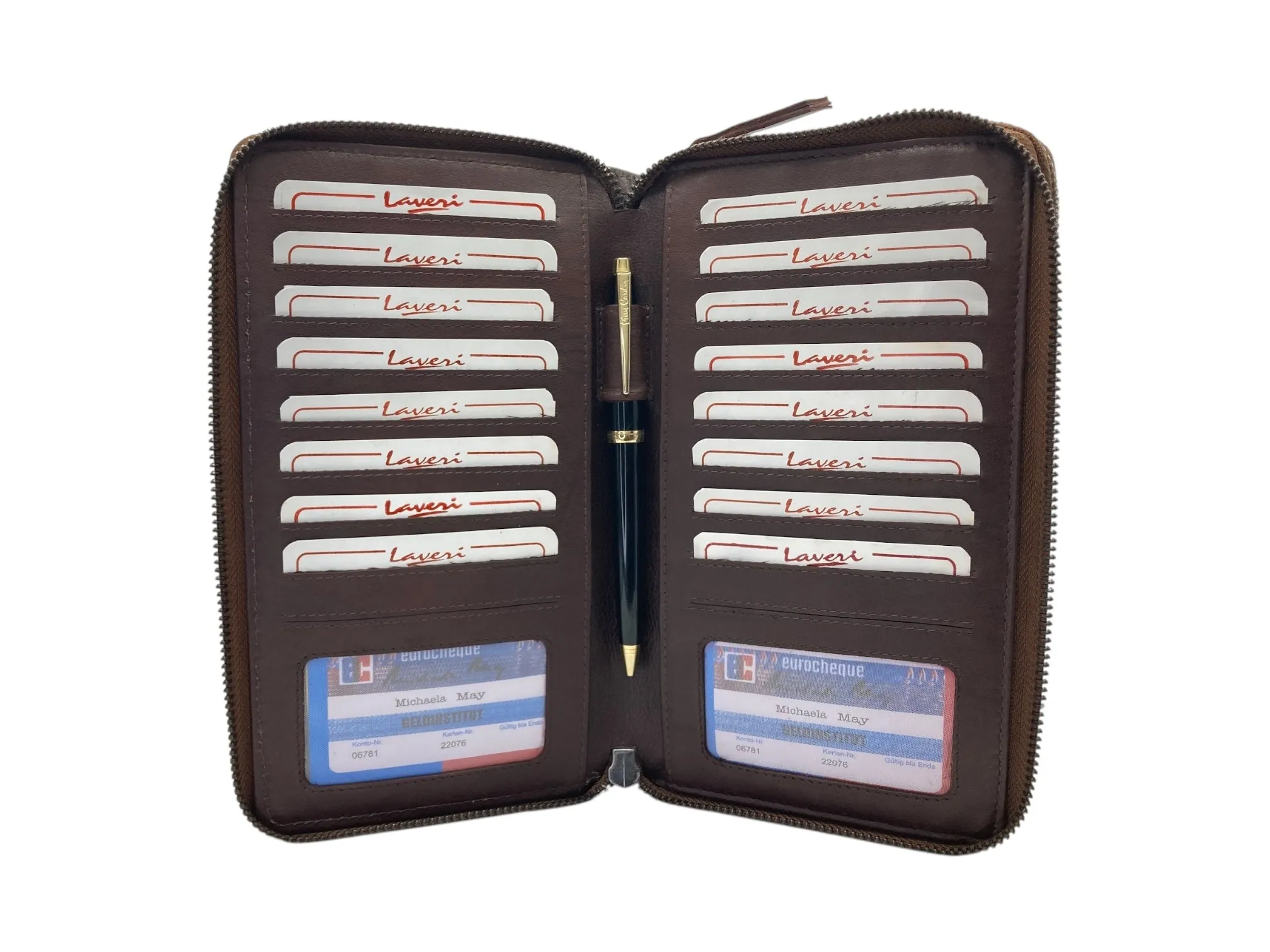 Double  Zip Family Passport  Holder &  Long Card Wallet  RFID Protection # 4645