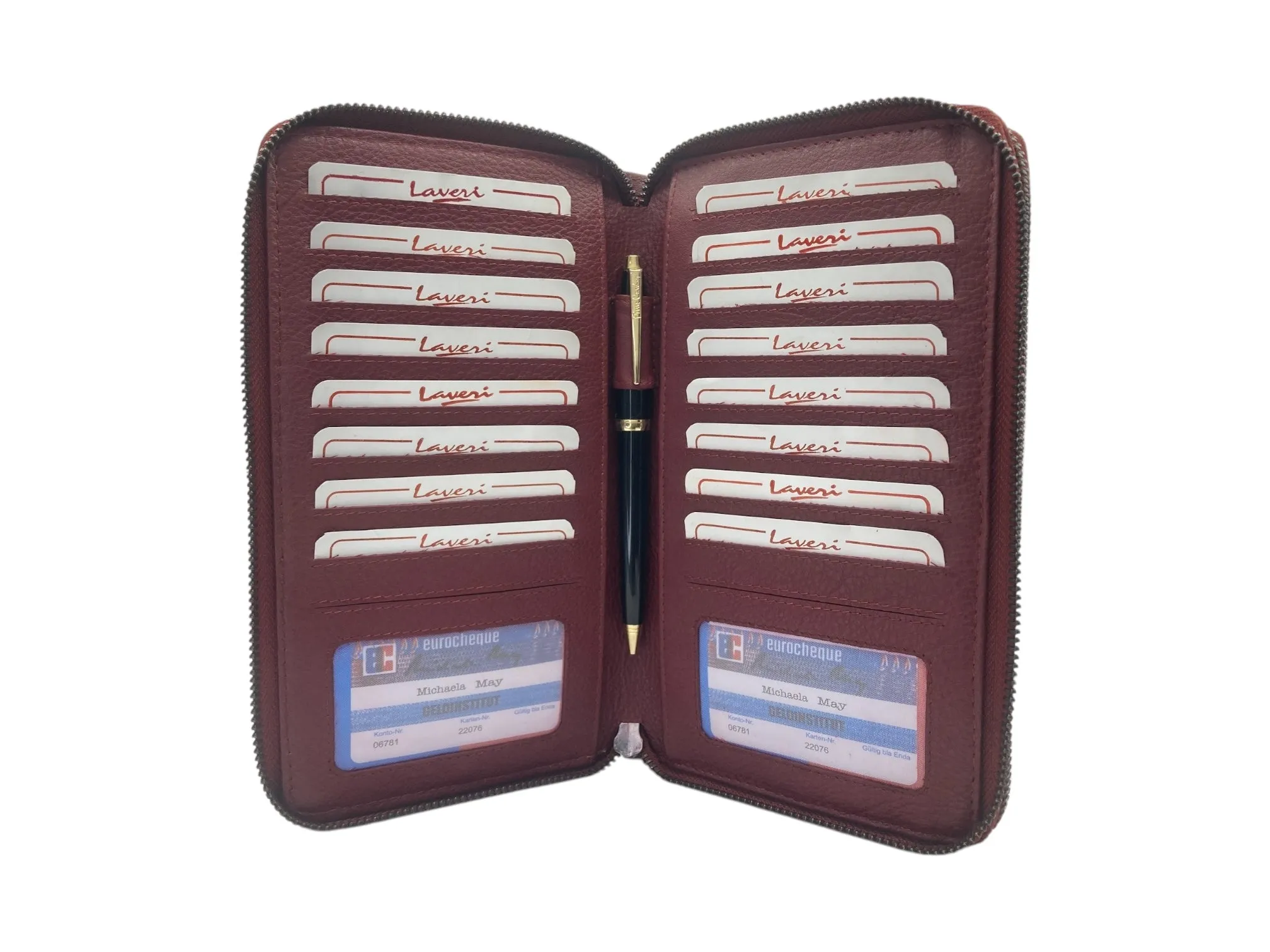 Double  Zip Family Passport  Holder &  Long Card Wallet  RFID Protection # 4645