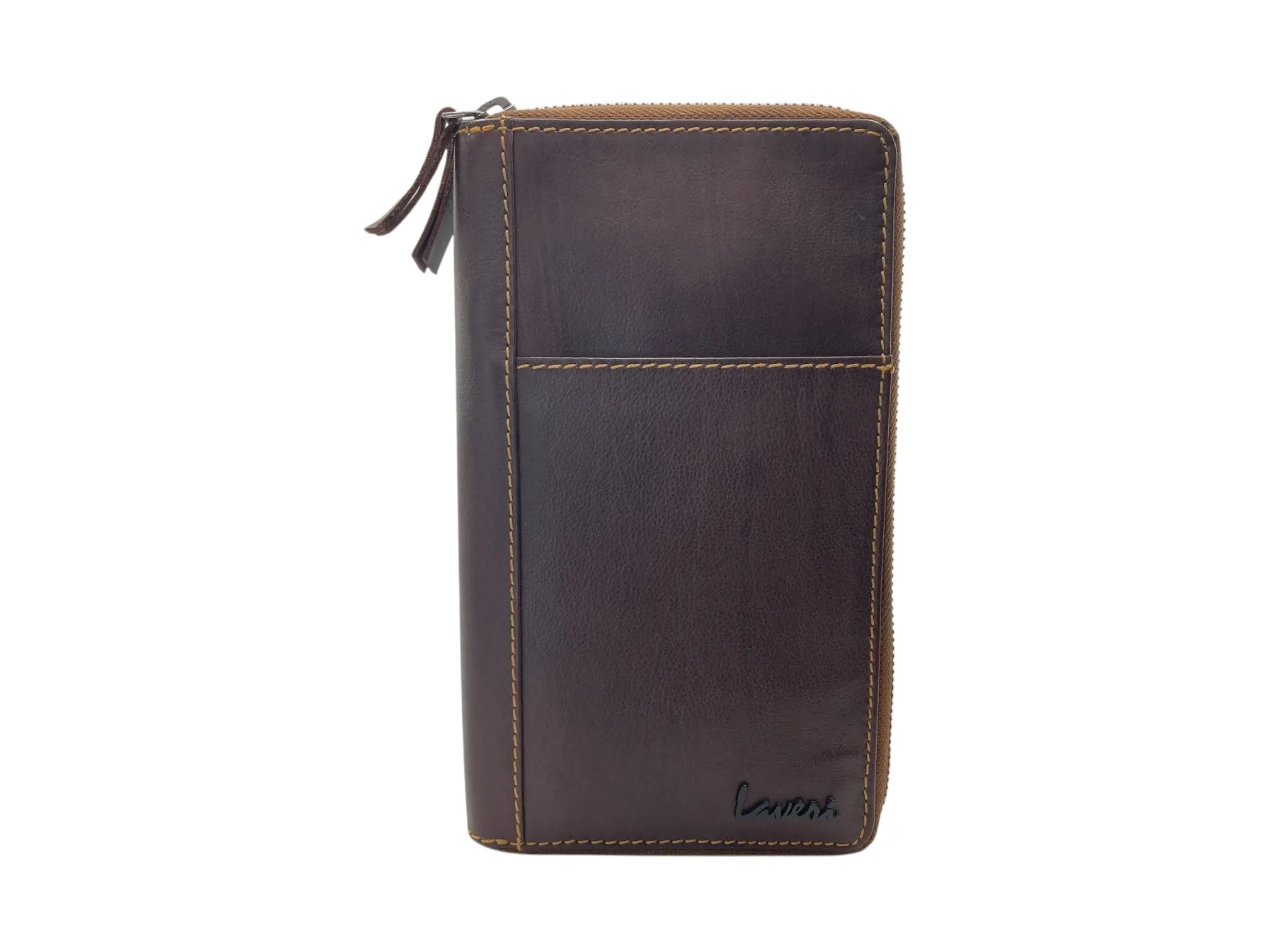 Double  Zip Family Passport  Holder &  Long Card Wallet  RFID Protection # 4645