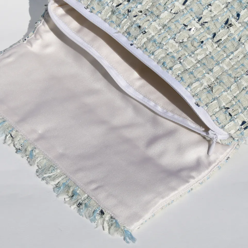 Dragonfly Blue Tweed Travel Zipper Pouch