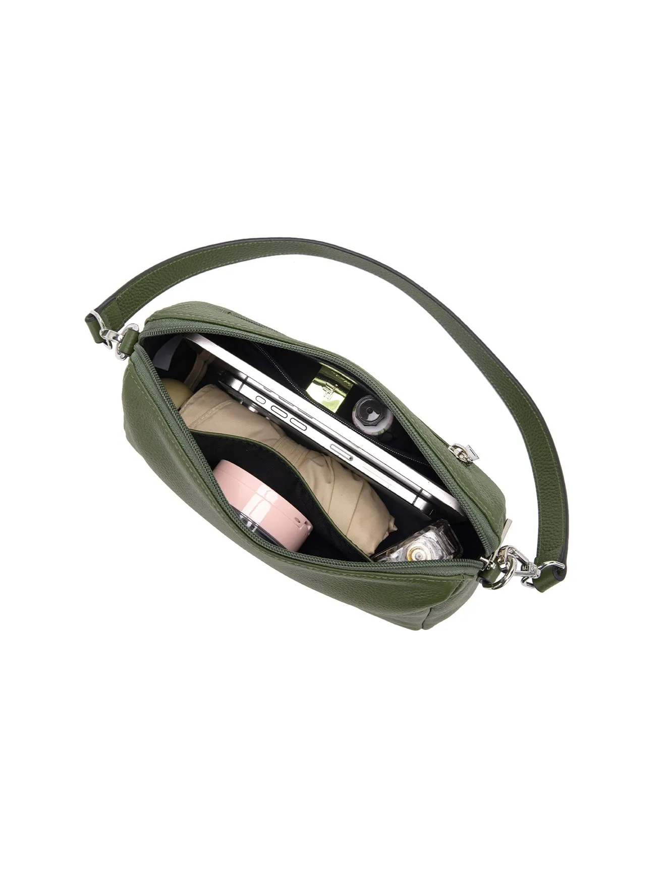 ELLA LEATHER XBODY BAG- E1-0843-OLIVE- NEW IN