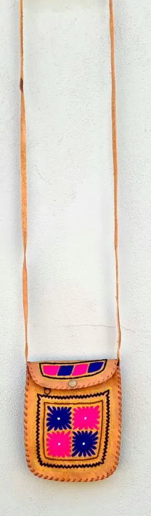 Embroided Leather Sling Bag