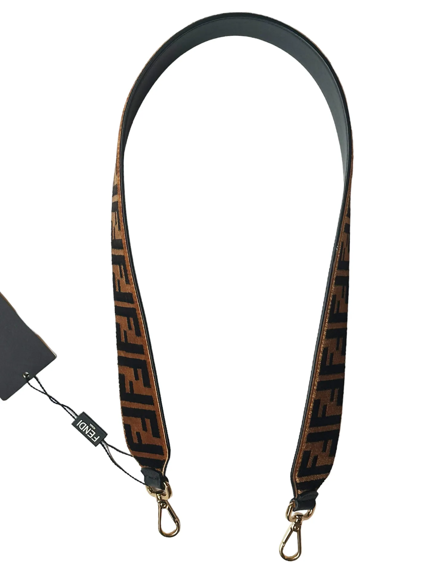 Fendi Brown Zucca Monogram Textured Velvet Strap You
