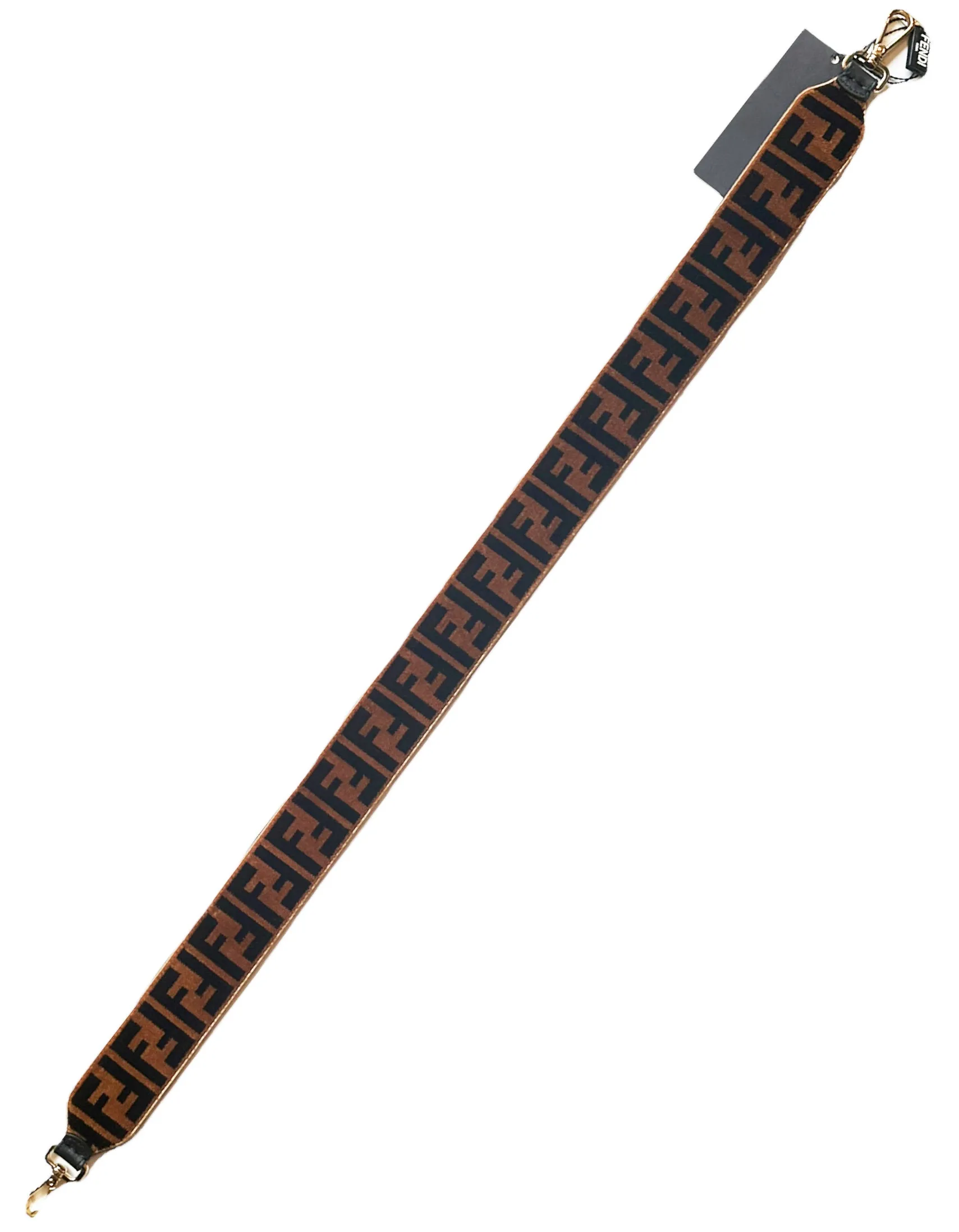 Fendi Brown Zucca Monogram Textured Velvet Strap You