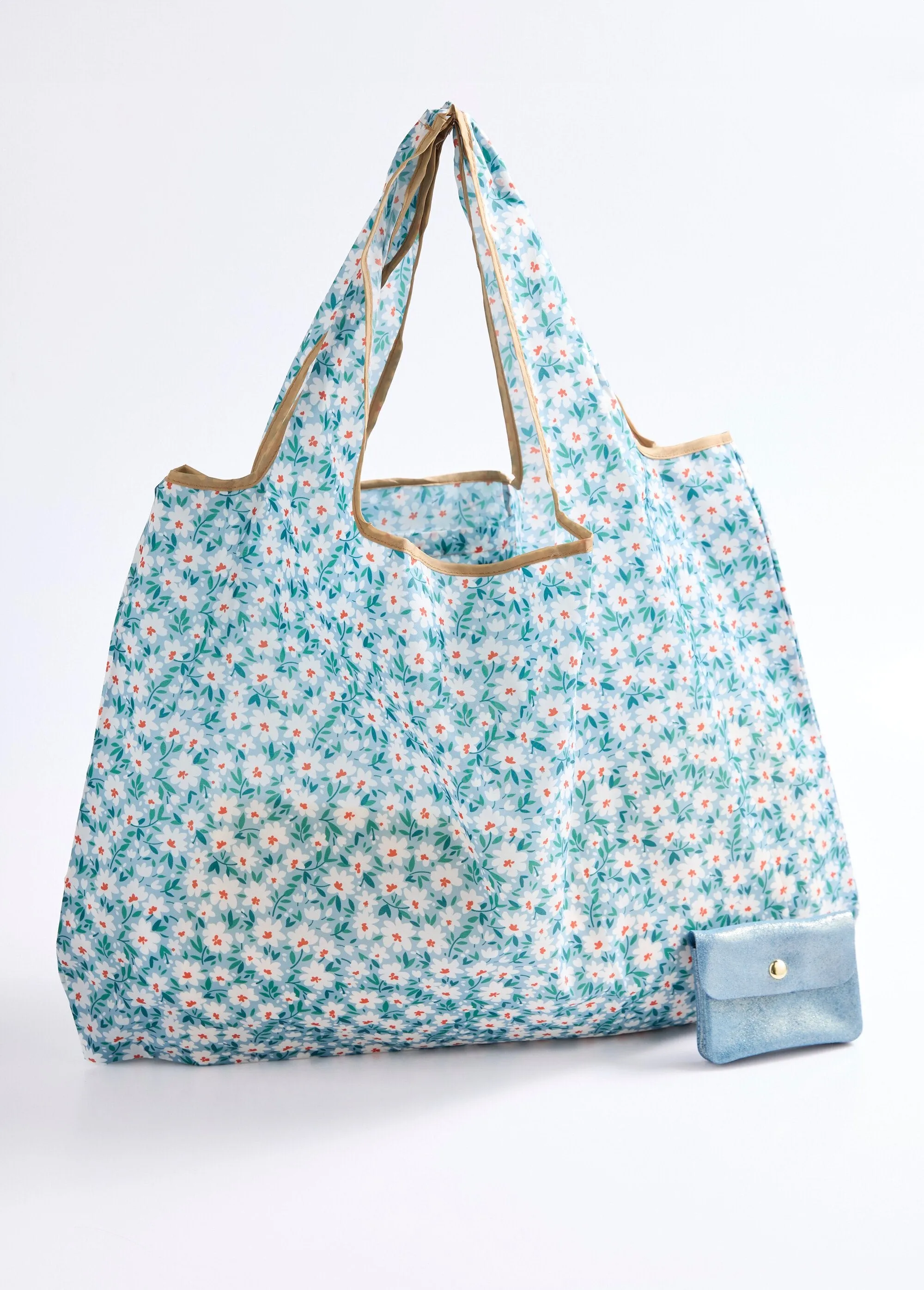 Foldable shopping bag, meadow pattern