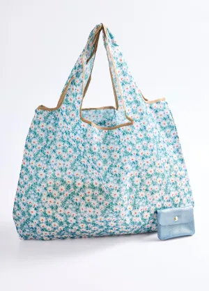 Foldable shopping bag, meadow pattern