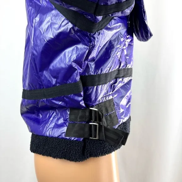 Free People Movement Vagabond Fleece Bomber Quilted Lined Jacket Purple XS NWT