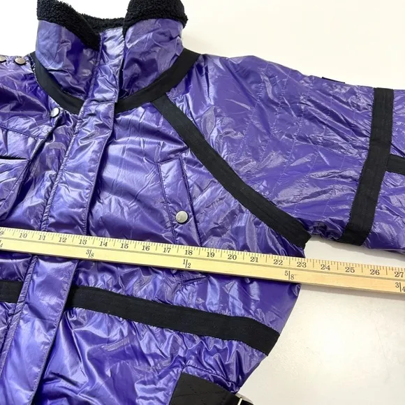 Free People Movement Vagabond Fleece Bomber Quilted Lined Jacket Purple XS NWT