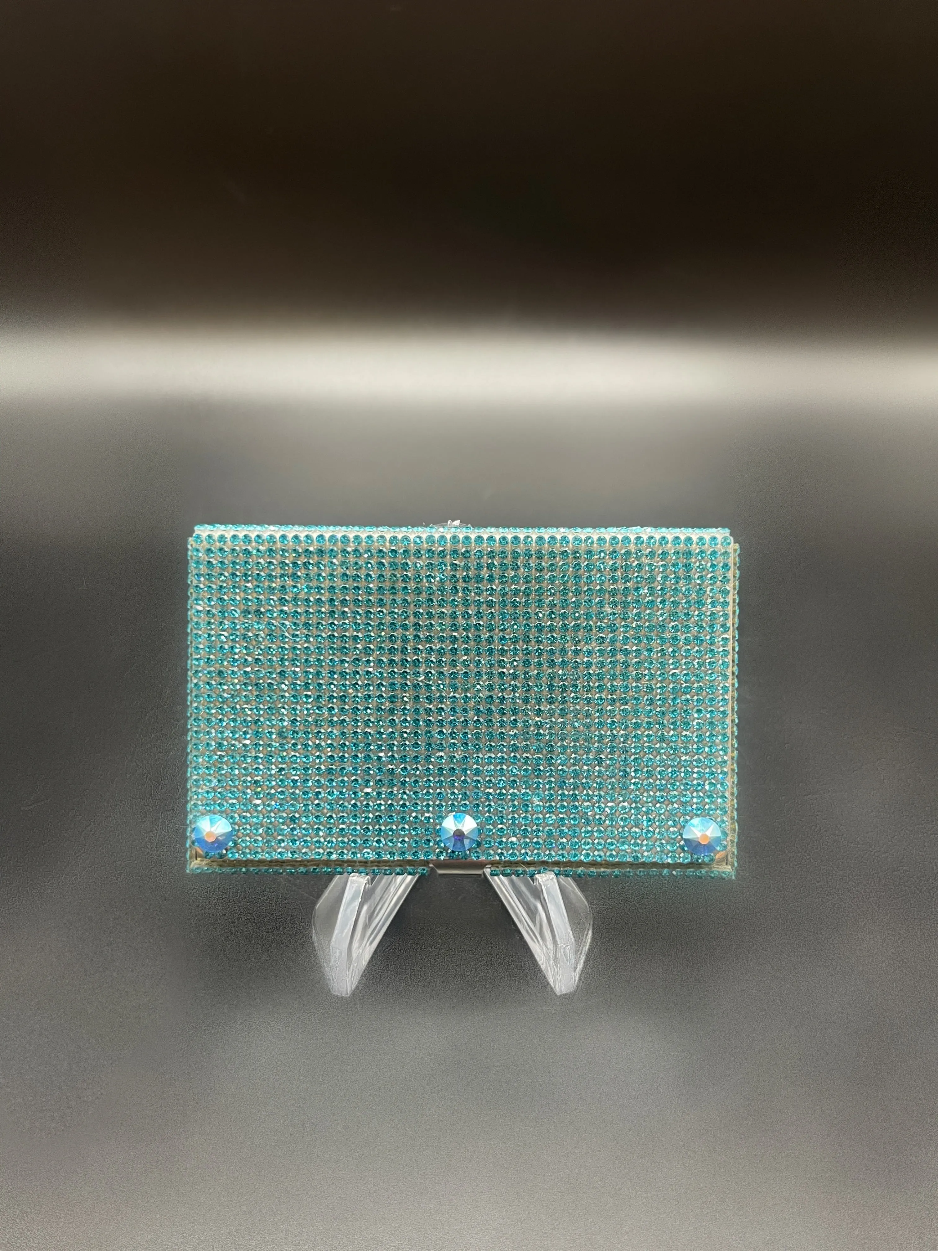French Blue Card Holder