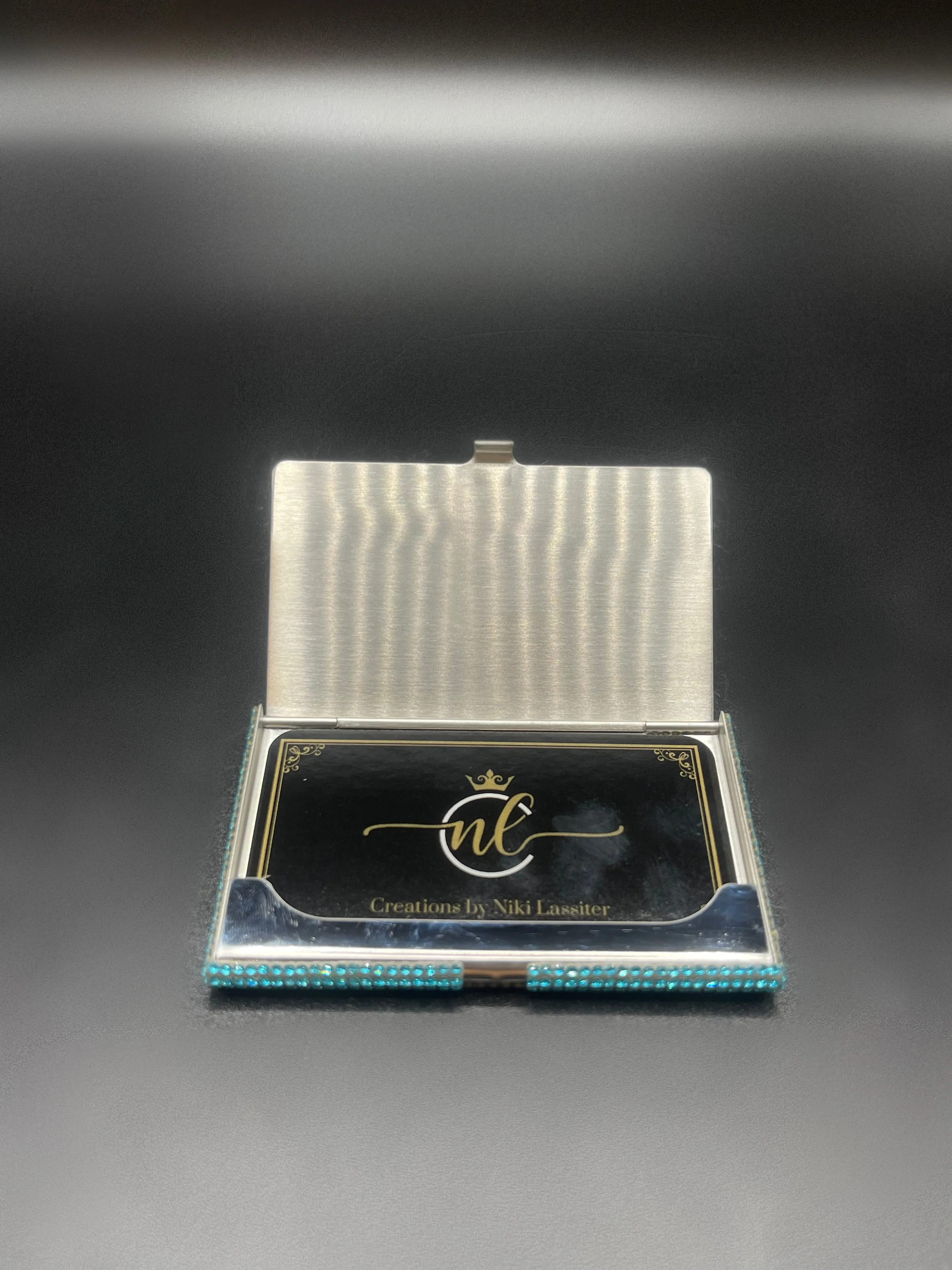 French Blue Card Holder