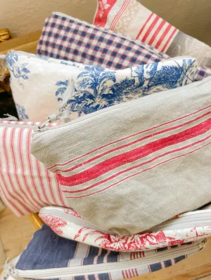 French Fabric Zipper Pouch