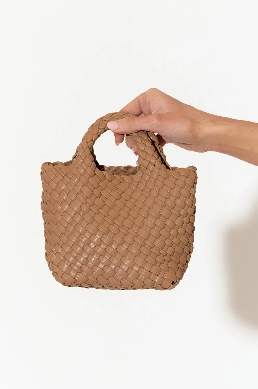 GABI WOVEN MINI BAG & POUCH (Mocha)