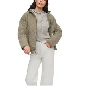 Gap Quilted Zip Jacket, Olive Green, S