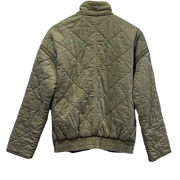 Gap Quilted Zip Jacket, Olive Green, S