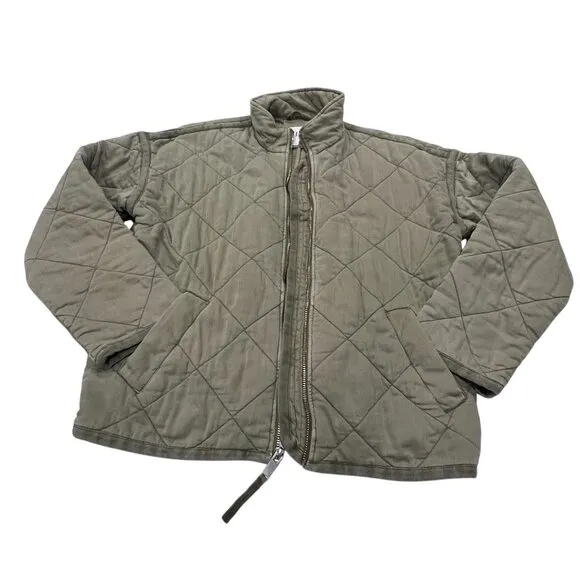 Gap Quilted Zip Jacket, Olive Green, S