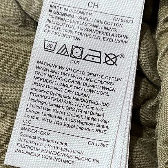 Gap Quilted Zip Jacket, Olive Green, S