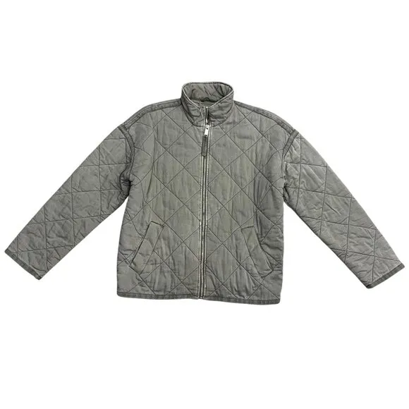 Gap Quilted Zip Jacket, Olive Green, S