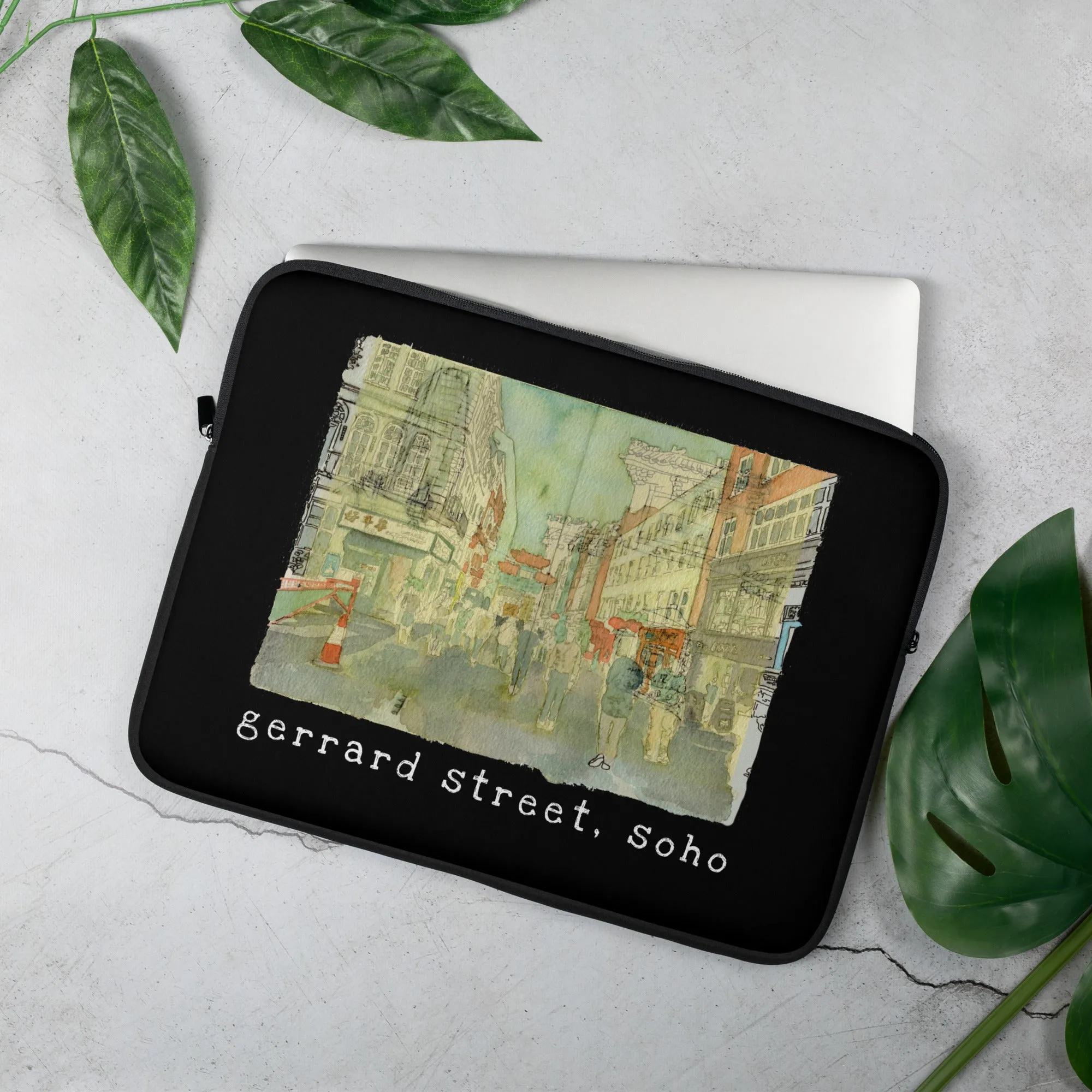 Gerrard Street, Soho - Hibiscus Surfwear - Ethical Laptop Case