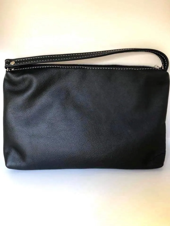 Gertrude Grab & Go Embroidered leather pouch - Custom Order