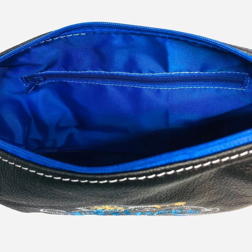 Gertrude Grab & Go Embroidered leather pouch - Custom Order