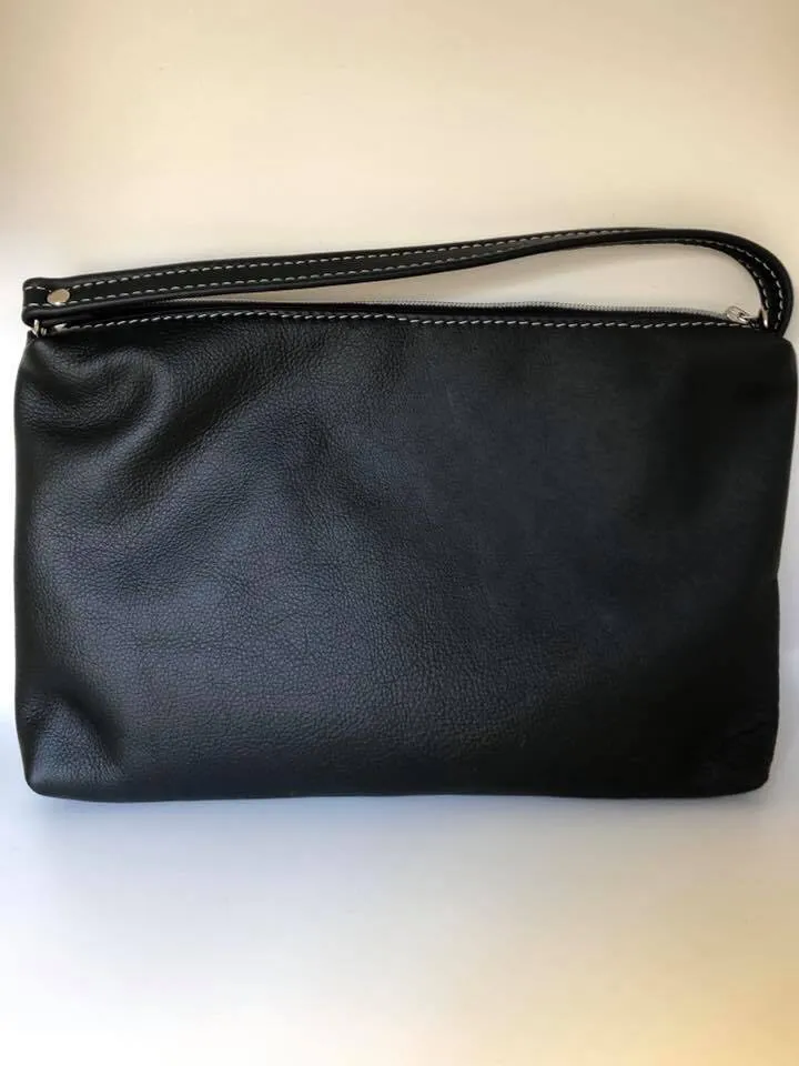 Gertrude Grab & Go Embroidered leather pouch - Custom Order