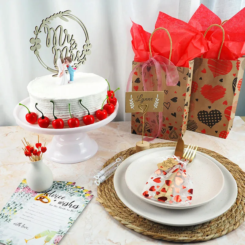 GIFT BAGS 21X15CM MIXED HEARTS 3PC