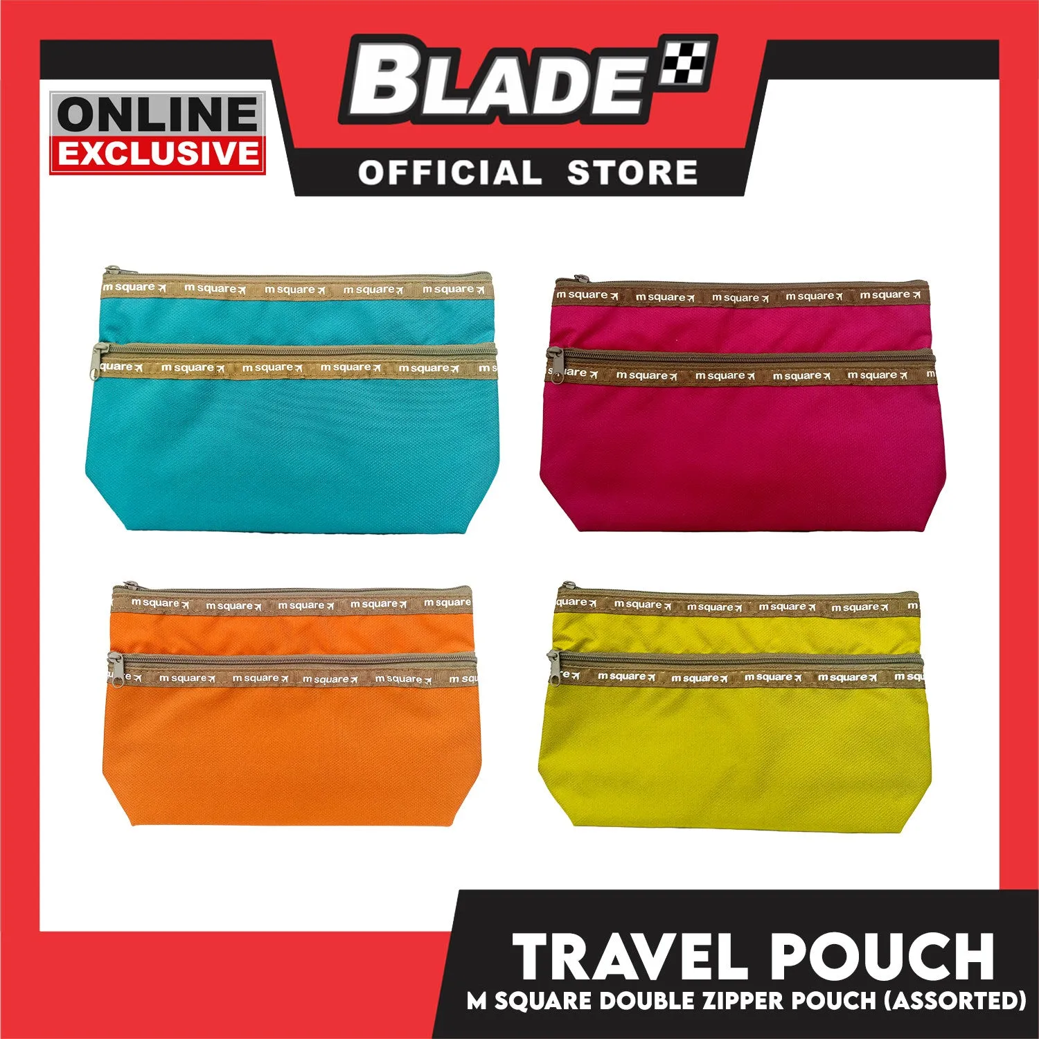 Gifts Msquare Travel Pouch 20 x 6 x 15cm (Assorted Color and Designs)