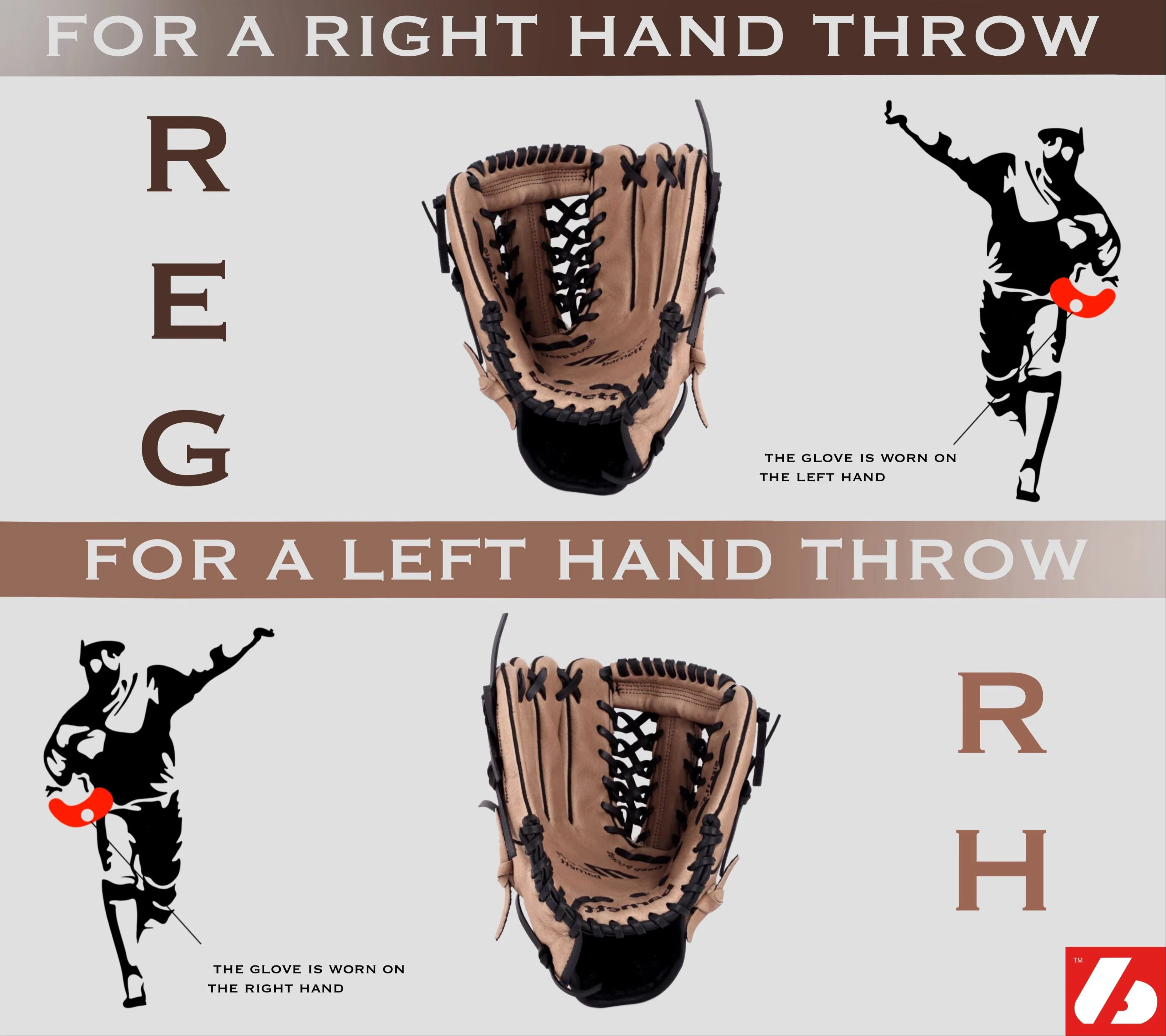 GL-127 Competition baseball glove, genuine leather, outfield 12.7, Brown