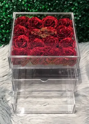 Glitter Cosmetic Box - Red