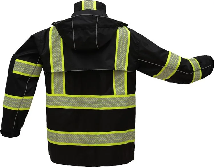 GSS Onyx Black Rip Stop Rain Coat, Teflon Coating, Non ANSI (each)