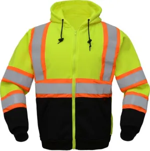 GSS Safety 7009 Two Tone Zip Front Sweatshirt, Class 3