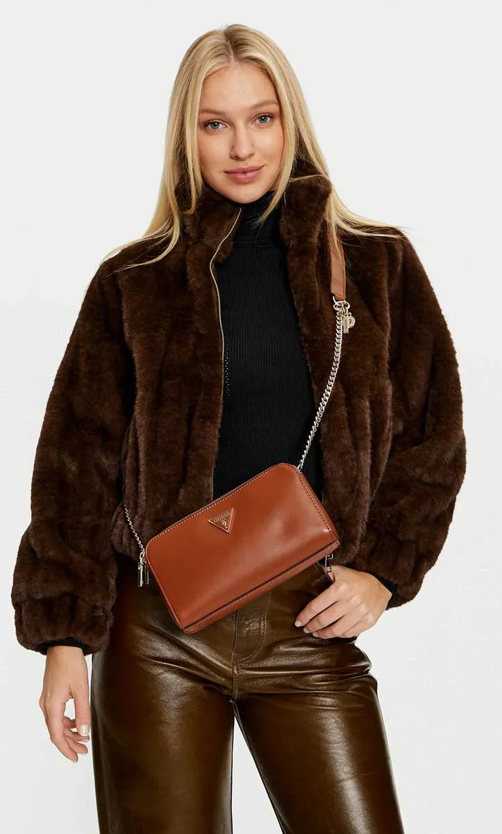 Guess Daryna Status Crossbody Bag In Cognac For Women