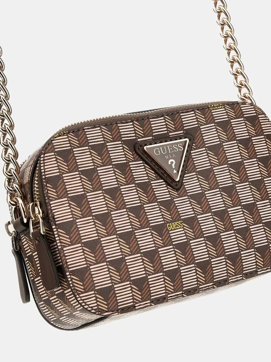 Guess G Wave  Mini Crossbody In Brown For Women