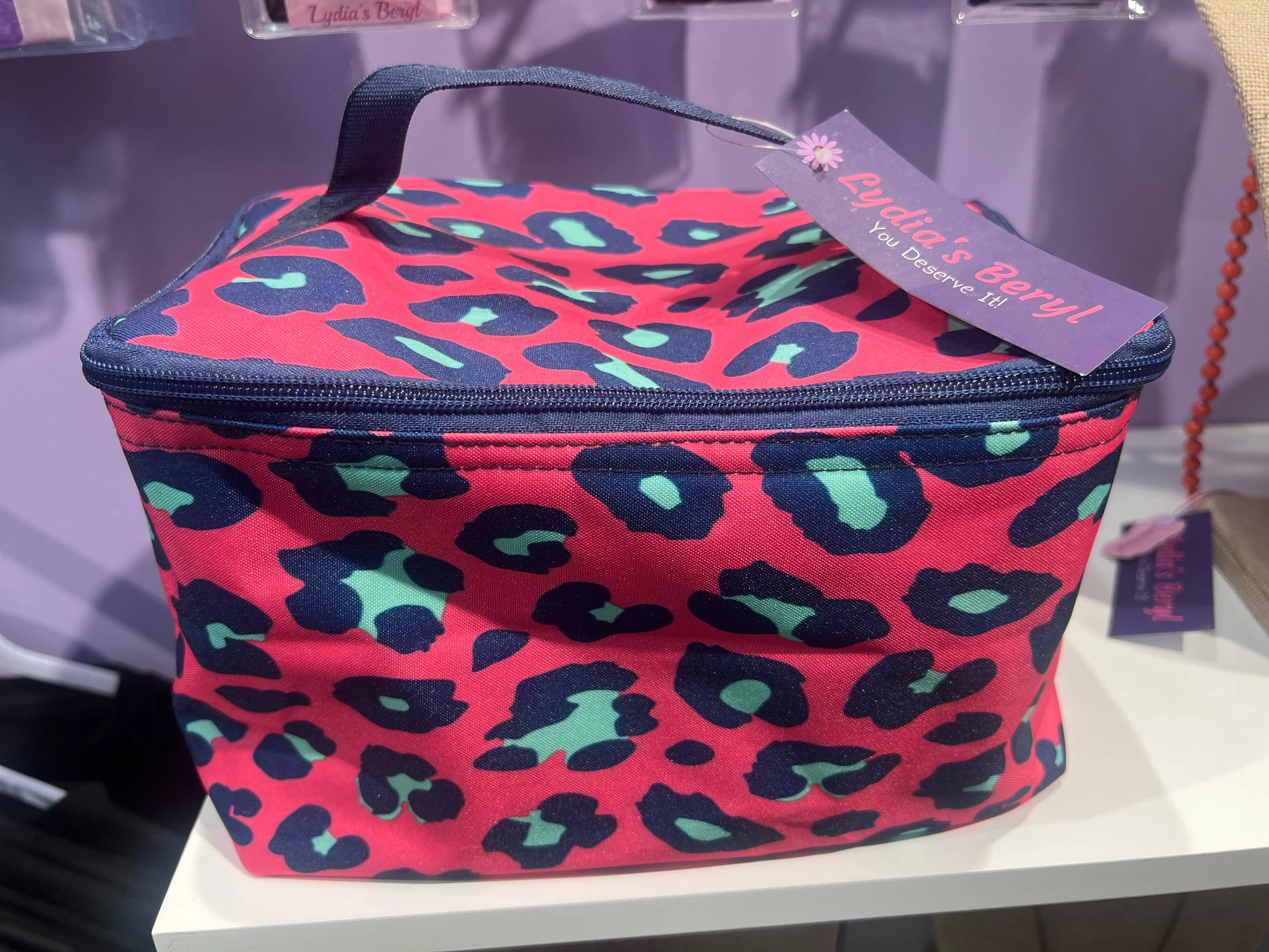Hot Pink Leopard Cosmetic Case