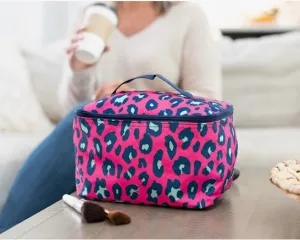 Hot Pink Leopard Cosmetic Case