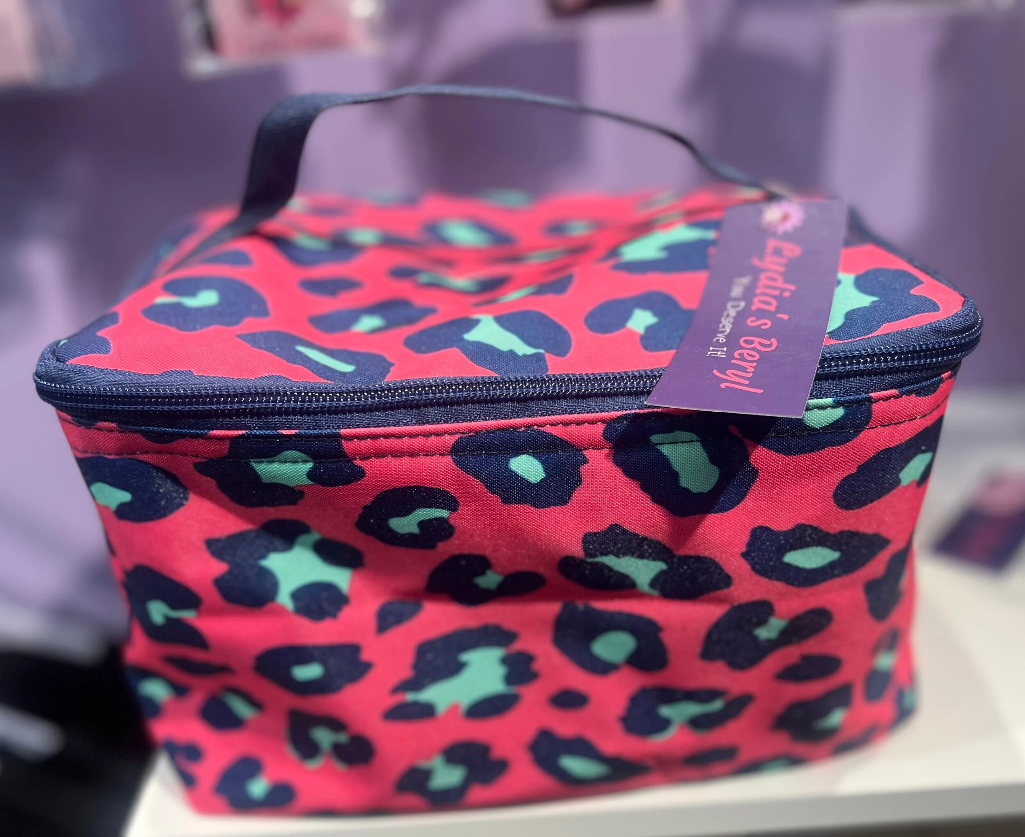 Hot Pink Leopard Cosmetic Case