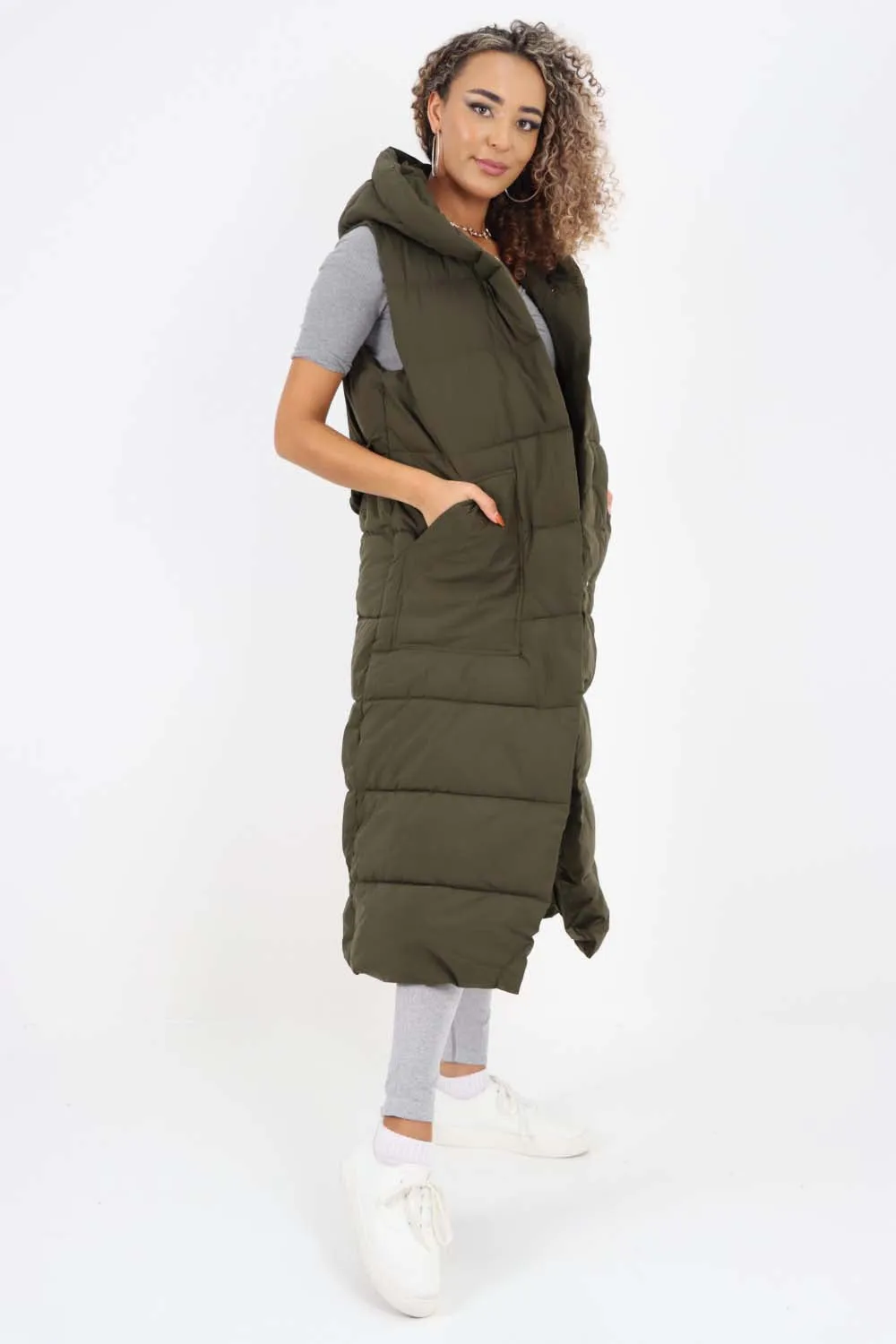 Italian Belted Hooded Long Gilet