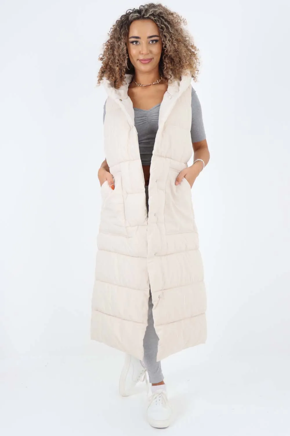 Italian Belted Hooded Long Gilet