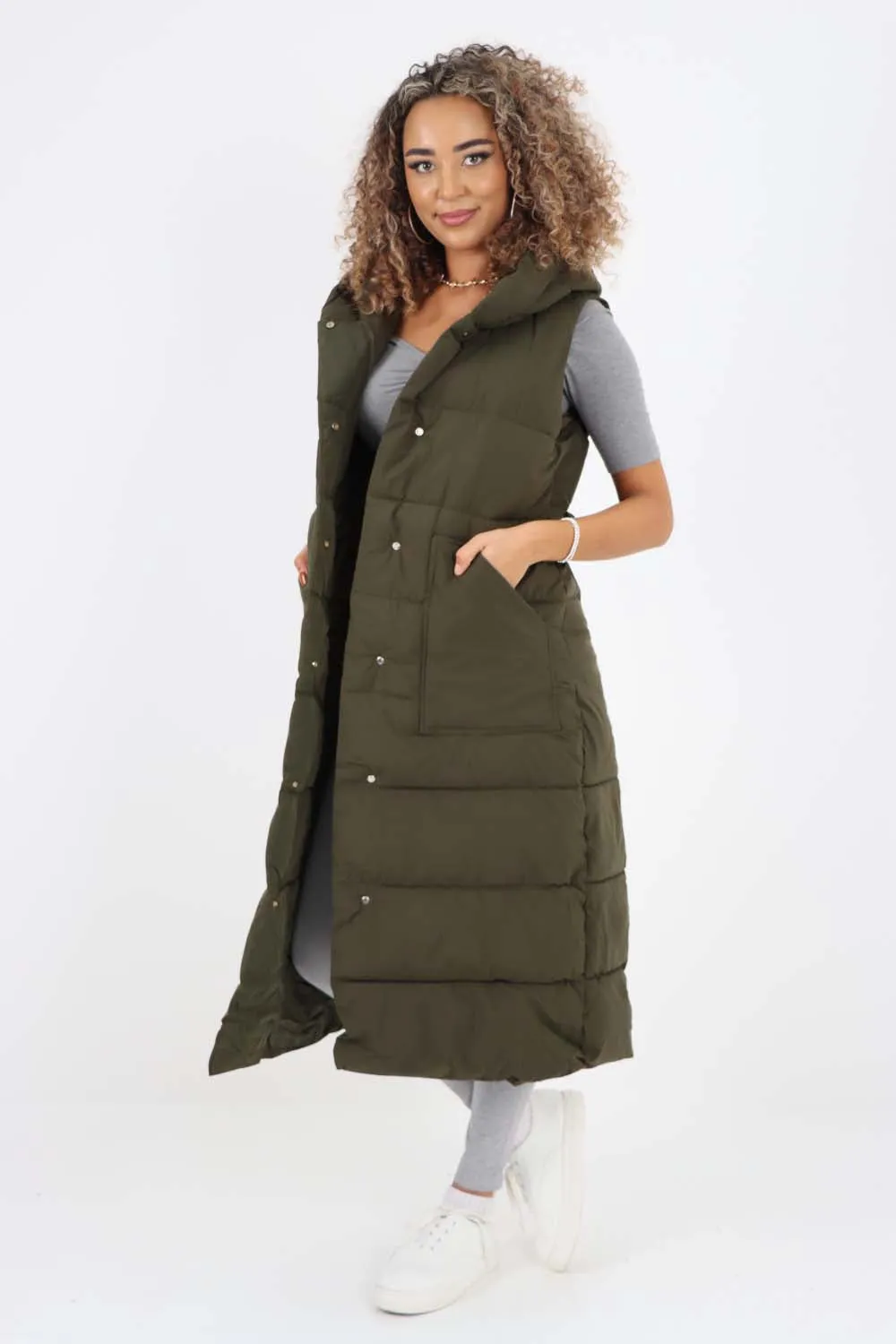 Italian Belted Hooded Long Gilet