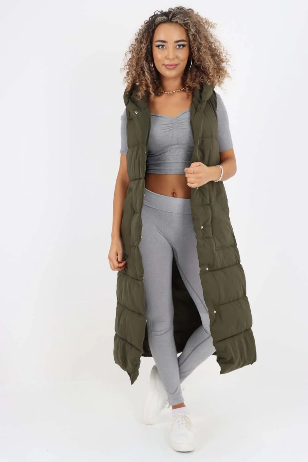 Italian Belted Hooded Long Gilet