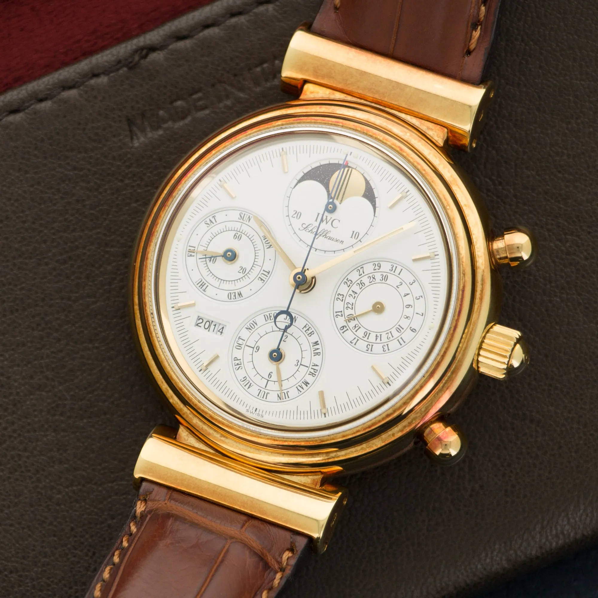 IWC Yellow Gold Da Vinci Perpetual Calendar Chrono Watch