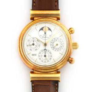 IWC Yellow Gold Da Vinci Perpetual Calendar Chrono Watch