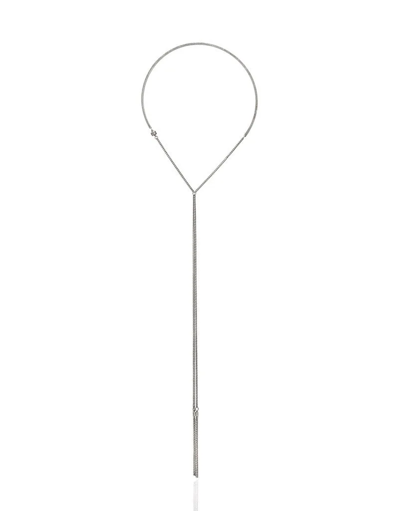 Jenny Bird Skye Lariat Necklace in Silver