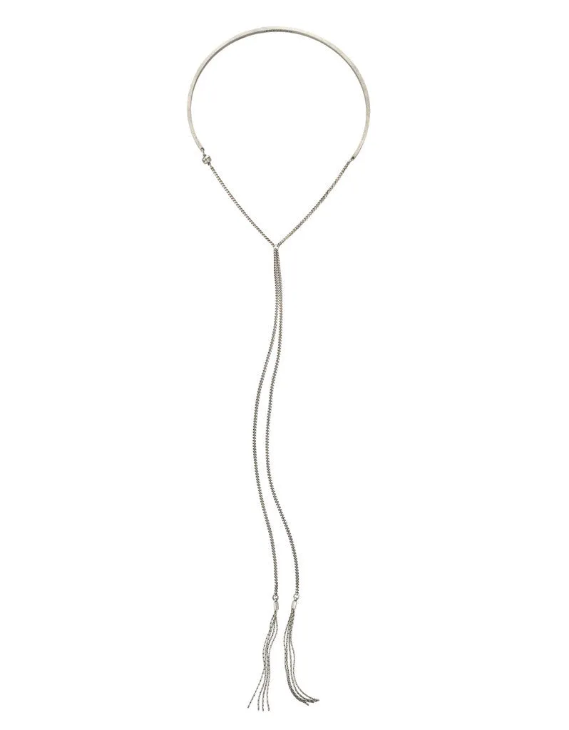Jenny Bird Skye Lariat Necklace in Silver