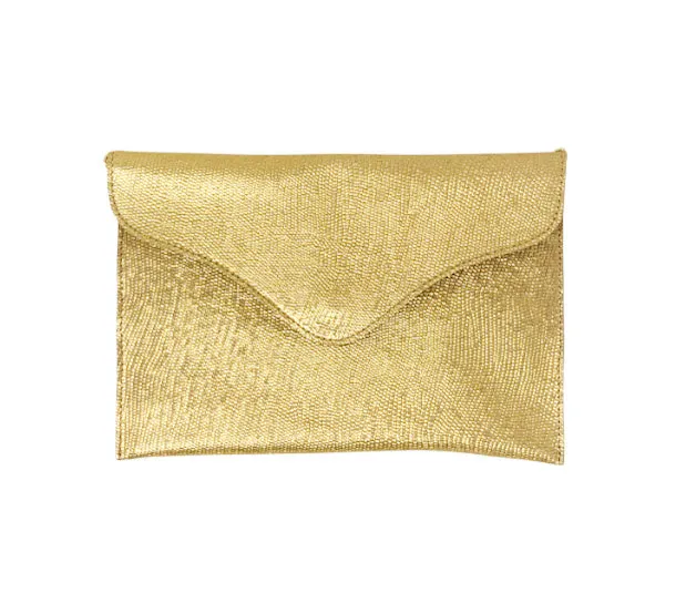 JJ Winters Clutch - Golden Lizard