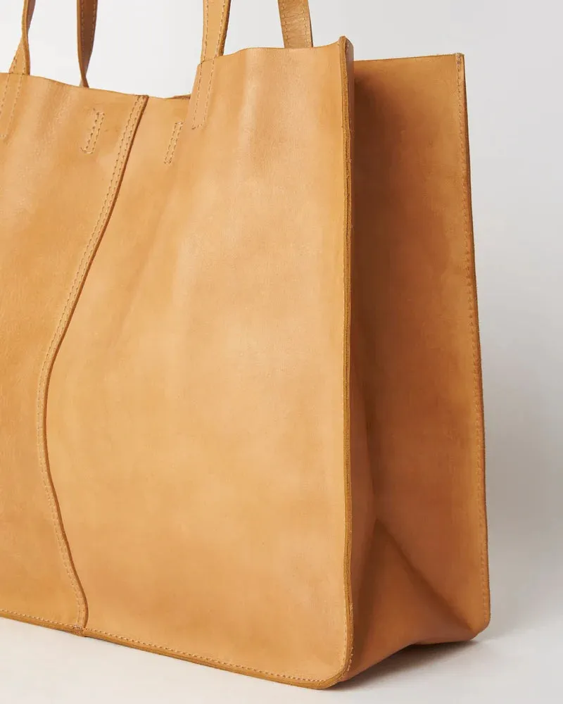 JUJU & CO Baby Unlined Leather Tote - Tan