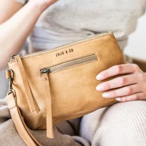 JUJU & CO Small Leather Essential Pouch - Natural Leather