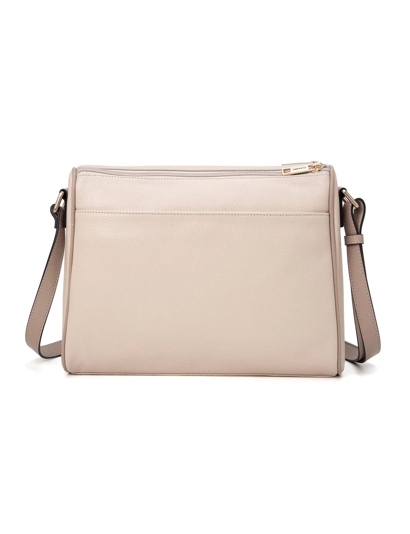 KATRINA MULTI COMPARTMENT LEATHER XBODY BAG- E1-0835-IVORY/PUTTY-SALE