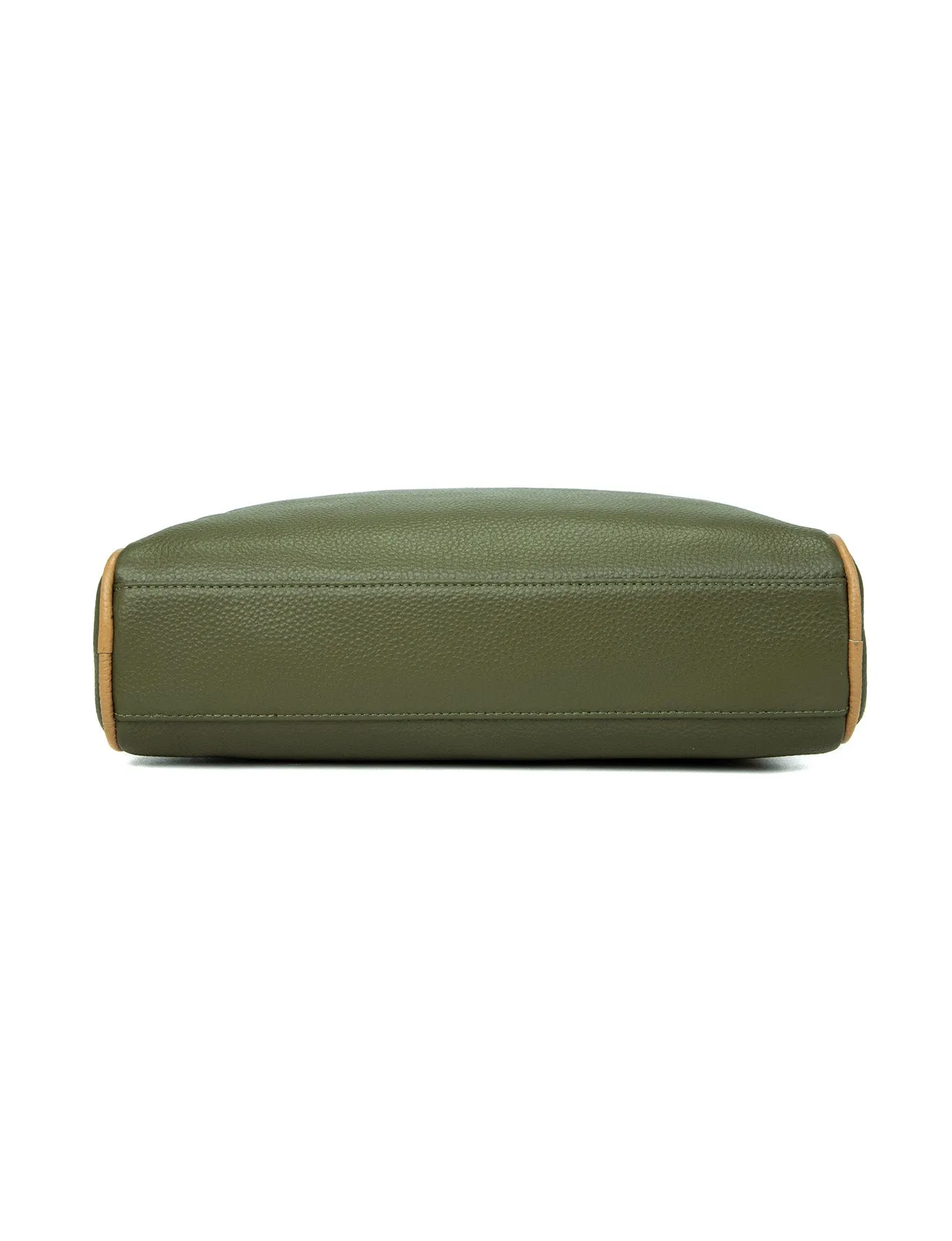 KATRINA MULTI COMPARTMENT LEATHER XBODY BAG- E1-0835-OLIVE/CAM