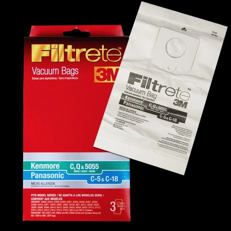 Kenmore 3M Filtrete Bag "C", "Q" & "5055" / Panasonic 3M Filtrete Bag "C-5" & "C-18"